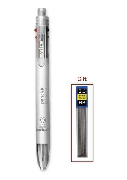 1 Adet Beyaz Haile Çok Renkli Kalem 6 In 1 Tükenmez Kalem 5 Renk Tükenmez Kalemler Dolum ve 0.5mm Mekanik Kurşun Kalem Kurşun Ofis Okul Kırtasiye (Yurt Dışından)