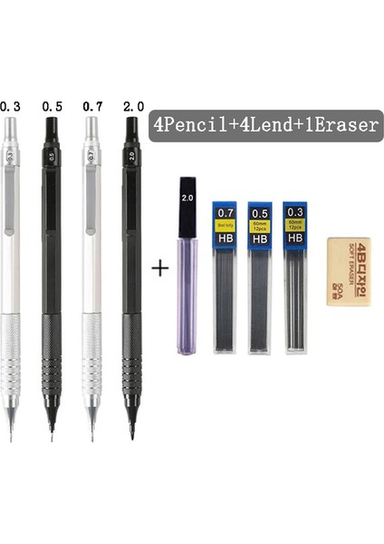 2 Kalem Seti D Mg Düşük Ağırlık Merkezi Mekanik Kurşun Kalem 0.3/0.5/0.7/2.0mm Talepleri Siyah Gümüş Sanat Çizim Kroki Kalem Okul Ofis Kırtasiye (Yurt Dışından) fırsatları