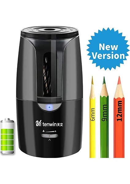 8503 Beyaz Tenwin Otomatik Elektrikli Kalemtıraş Renkli Kalemler Için Keskinleştirmek Mekanik Ofis Okul Malzemeleri Kırtasiye Siyah Pembe (Yurt Dışından) fiyatları