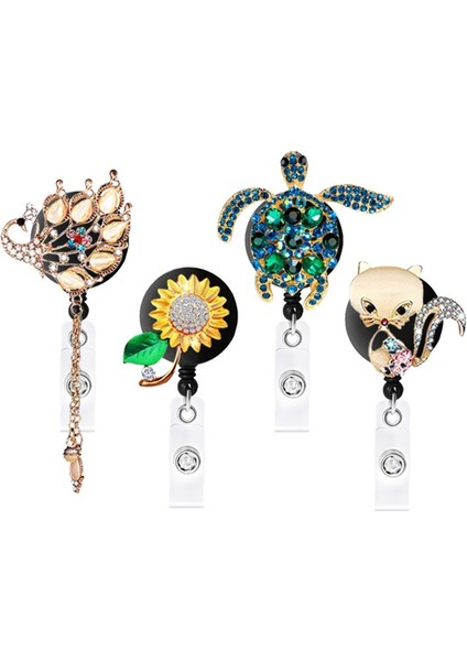 Dikey Altın Deniz Kaplumbağası Kelebek Kart Rozeti Makarası Geri Çekilebilir Elmas Tasarımlı Ipi Kadınlar Için Personel Hemşire Çalışma Kartı Geçiş Otobüs Kartı Klipsi (Yurt Dışından)