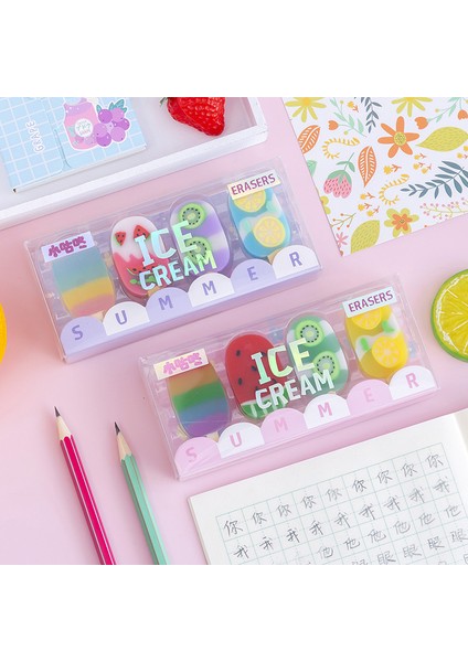 2 Adet Limon 4 Adet Sevimli Dondurma Kauçuk Silgi Kawaii Kırtasiye Karikatür Kalem Silgi Çizim Boyama Yazma Aracı Okul Ofis Malzemeleri (Yurt Dışından) indirimleri