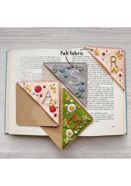 Bookmark1 Vintage Işlemeli Köşe Imleri Karalama Defteri Aksesuarları Keçe Üçgen Işaretleyici Imleri Kraft Kağıt Köşe Imi Dekor (Yurt Dışından) fiyatları