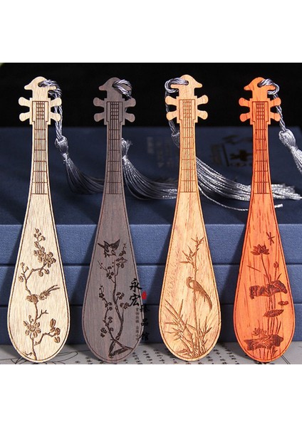 02 Çin Tarzı Narin Lute Gitar Bambu Imi Vintage Ahşap Oyma Lute Püskül Imi Öğrenci Hatıra Hediye (Yurt Dışından) indirimleri