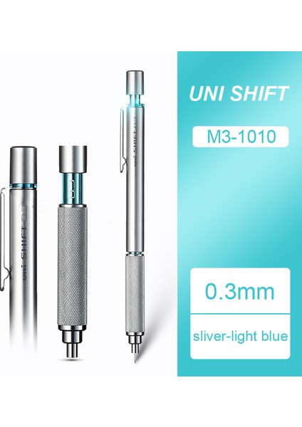 0.3mm M3-1010 Uni Metal Mekanik Kurşun Kalemler Vites Borusu Kilit Çizim Otomatik Kalem M3/M5/M7/M9-1010 0.3/0.5/0.7/0.9mm Sanat Çizimi Için (Yurt Dışından)