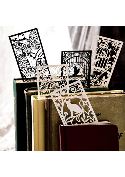 F 3 Adet Vintage Kitap Ayracı Içi Boş Oymalı Tasarım Romantik Kağıt Cucoloris Kelebek Çiçek Tasarım Okuma Imi Günlük Kullanım (Yurt Dışından)