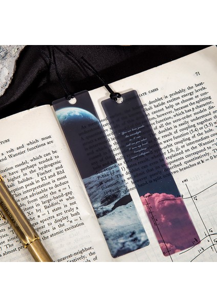 02 5 Adet/paket Uzay Turu Serisi Imleri Pvc Okuma Kitap Işareti Alacakaranlık Ay Kitap Sayfası Işaretleyiciler Notlar Ofis Okul Malzemeleri Kırtasiye (Yurt Dışından)