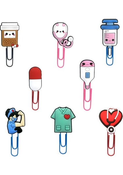 4129 MIX8PCS 8 Adet Tıbbi Imleri Şırınga Hemşire Kitabı Ataşlar Sayfa Tutucu Öğretmen Öğrenci Kırtasiye Okul Ofis Tedarik Çocuklar Hediye (Yurt Dışından)