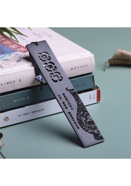 Çin Tarzı Oyma Ahşap Kitap Ayracı Yaratıcı Retro Abanoz Kitap Ayracı Okul Hediye Öğrenci Ofis Okuma Sevimli Kırtasiye Malzemeleri (Yurt Dışından)