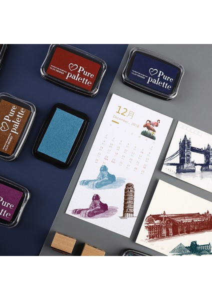 D Günlük 12 Renk Vintage Stil El Yapımı Dıy Zanaat Yağ Bazlı Mürekkep Pedi Kumaş Ahşap Kağıt Scrapbooking Sıkıntı Mürekkep (Yurt Dışından)