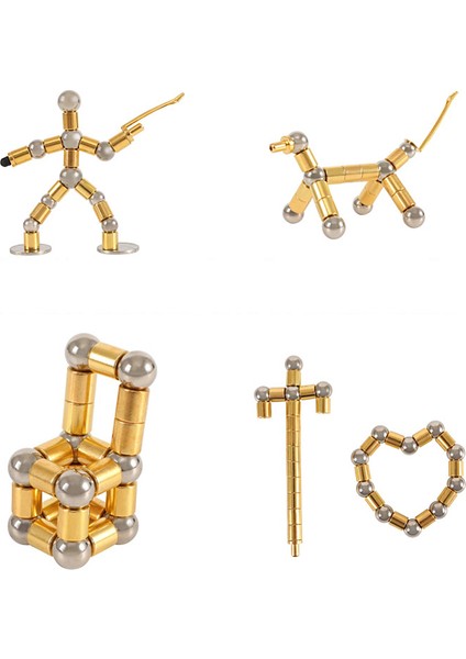 Karton Set Gümüş 34/55 Adet/takım Manyetik Polar Kalem Metal Mıknatıs Modüler Düşünüyorum Mürekkep Oyuncak Stres Fidgets Antistres Odak Eller Dokunmatik Kalem Silinebilir Hediye (Yurt Dışından)
