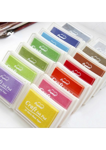 E 15 Renk Inkpad El Yapımı Dıy Zanaat Yağ Bazlı Mürekkep Pedi Kumaş Ahşap Kağıt Scrapbooking Mürekkep Pedi Parmak Boyama (Yurt Dışından)