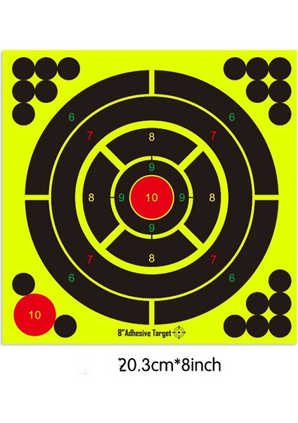 Z2 Atış Hedefleri 10 Adet/grup Atış Hedefi Çıkartmaları 8x8 Inç Yapışkanlı Reaktif Kendinden Yapışkanlı Atış Hedefleri Çekim Eğitimi Için Sıçrayan Kağıt (Yurt Dışından)