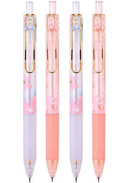 Rastgele 4 Adet 2 Adet Sevimli Yüksek Kaliteli Pembe Sakura Bahar Kiraz Çiçekleri Mekanik Kurşun Kalem 05MM Sakura Sezon Çizim Kroki Yazma Aracı (Yurt Dışından)