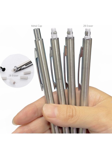 0.3mm Set Haile 0.3 0.5 0.7 0.9mm Hb Mekanik Kalem Seti Tam Metal Sanat Çizim Kroki Yazma Otomatik Kalem Siyah Talepleri Yedekler (Yurt Dışından) fırsatları