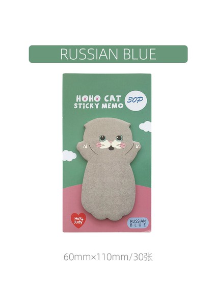Rus Mavı 30 Adet Kawaii Karikatür Kedi Yapışkan Mesaj Notları Bloknot Günlüğü Sabit Pul Karalama Defteri Dekoratif Sevimli N Kez Yapışkan Planlayıcı (Yurt Dışından)