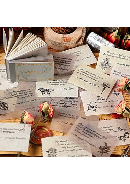 Stil 2 100 Adet Vintage Antik Ingilizce Notlar Bitki Çift Malzeme Kağıt Retro Bloknot Notlar Kart Scrapbooking Günlük Dergiler Dıy (Yurt Dışından)