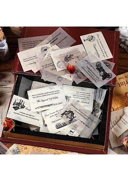 Stil 2 100 Adet Vintage Antik Ingilizce Notlar Bitki Çift Malzeme Kağıt Retro Bloknot Notlar Kart Scrapbooking Günlük Dergiler Dıy (Yurt Dışından)