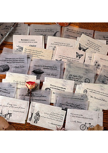 Stil 2 100 Adet Vintage Antik Ingilizce Notlar Bitki Çift Malzeme Kağıt Retro Bloknot Notlar Kart Scrapbooking Günlük Dergiler Dıy (Yurt Dışından)