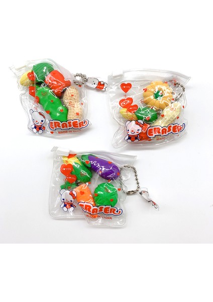 Sebze Rastgele 4 Adet/paket Gıda Sebze Kek Kalem Silgi Okul Ofis Öğrencileri Için Hediyeler Güzel Silgiler (Yurt Dışından)