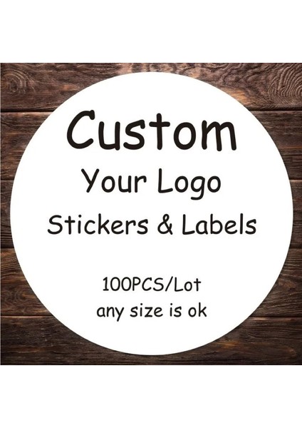 Kraft 3CM-100PCS 100 Adet Özel Çıkartmalar Logo Ambalaj Etiketleri Kişiselleştirilmiş Çıkartmalar Isim Parti Düğün Doğum Günü Kendi Etiketinizi Tasarlayın (Yurt Dışından)