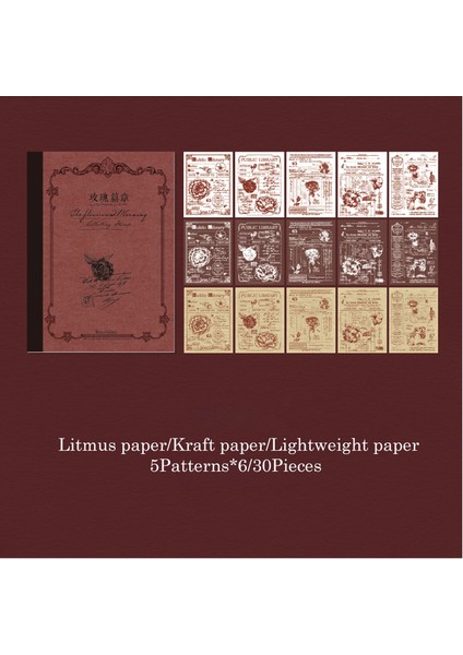 B Journamm 30 Adet/paket Dıy Scrapbooking Turnusol Kağıdı Kraft Kağıt Deco Önemsiz Dergisi Sanat Kolaj Fotoğraf Albümü Vintage Arka Plan Kağıdı (Yurt Dışından)