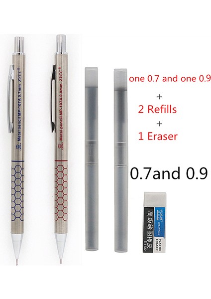 0.7AND 0.9 Kalemler 2 Adet/grup Yüksek Kaliteli Metal Mekanik Kurşun Kalem 0.5 0.7 0.9mm Yedekler Ofis Okul Öğrenci Yazma Boyama Kırtasiye (Yurt Dışından)