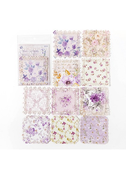 C Yoofun 10 Adet/grup Vintage Köri Dantel Bloknot Malzeme Kağıt Önemsiz Dergisi Scrapbooking Kartları Retro Arka Plan Dekorasyon Kağıdı (Yurt Dışından)