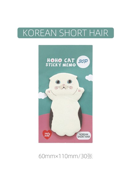 Kore Kısa Saç 30 Adet Kawaii Karikatür Kedi Yapışkan Mesaj Notları Bloknot Günlüğü Sabit Pul Karalama Defteri Dekoratif Sevimli N Kez Yapışkan Planlayıcı (Yurt Dışından)