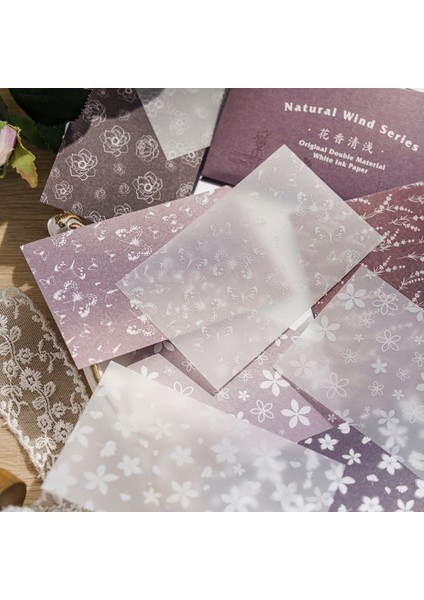 E Yoofun 30 Adet/paket Çift Malzemeli Kağıt Beyaz Mürekkep Kelebekler Çiçekler Arka Plan Kağıdı Scrapbooking Günlük Dekorasyon Için (Yurt Dışından) modelleri