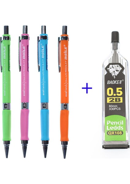 0.5mm 4 1 4 Takım/set, Basın Plastik Aktivite Kalemi Basit 2b Çalışma Kırtasiye Yazma Boyama Çocuklara Hediye 0.5/0.7mm (Yurt Dışından)