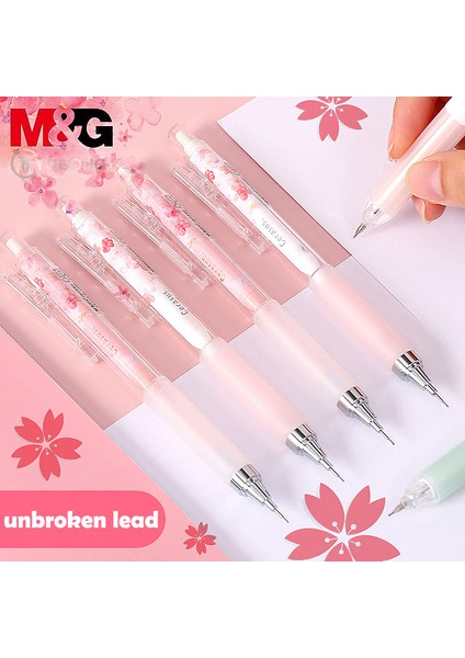 J3503 2 Mavi Mg Sakura Çiçekleri Otomatik Kalem 0.5mm/0.7mm Pembe Hiçbir Kırık Dolum Mekanik Kurşun Kalemler Çocuklar Hediyeler Için Öğrenci Malzemeleri (Yurt Dışından)