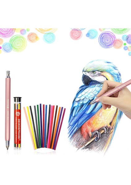 4.0mm Yumuşak 15 Renk 3.0mm Kurşun Yedekler Mekanik Renkli Çizim Otomatik Kalem ve 4.0mm Kömür Çekirdek Kroki Karbon Kalem Sanat Seti (Yurt Dışından) fiyatları