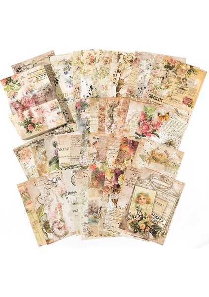 B Yoofun 100 Sayfa Retro Dekoratif Günlük Malzemesi Kitap Vintage Scrapbooking Dıy Arka Plan Kağıtları Günlüğü Albümü Kırtasiye (Yurt Dışından)