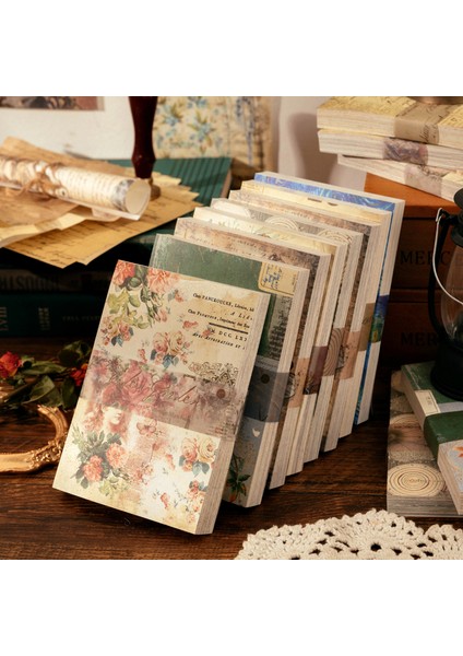 B Yoofun 100 Sayfa Retro Dekoratif Günlük Malzemesi Kitap Vintage Scrapbooking Dıy Arka Plan Kağıtları Günlüğü Albümü Kırtasiye (Yurt Dışından) fiyatları