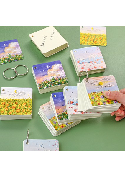 Fotoğraf Olarak 80 Sayfalık Bloknot Yağlıboya Manzara Demir Halka Diy Boş Gevşek Yaprak Taşınabilir Mesaj Not Defteri Okul Öğrenci Kırtasiye (Yurt Dışından)