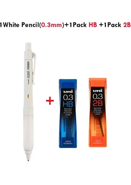 0.3WHITE1PACK Hb 2b Yeni Uni Alpha-Jel Anahtarı Mekanik Kalem Tutma Kuru Toga Otomatik 0.3 0.5 mm Yumuşak Rahat Kavrama M5-1009GG Sınırlı Üretim (Yurt Dışından)