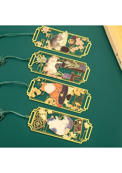 B Tarzı 10 1 Adet Retro Pirinç Kitap Ayracı Çin Tarzı Boyalı Içi Boş Kitap Klipsi Metal Sayfalama Mark Püskül Kolye Okul Ofis Kırtasiye (Yurt Dışından) modelleri