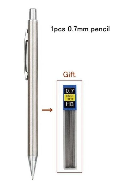 1 Adet 0.7mm Kalem 0.3 0.5 0.7 0.9 1.3 2.0mm Tam Metal Mekanik Kurşun Kalem Seti Silgi ile Otomatik Kalem Çizim Okul Kaynağı Için Talepleri ile (Yurt Dışından)