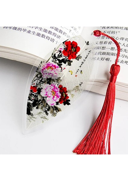 L Çin Tarzı Yaprak Damar Okuma Imleri Yaratıcı Kitap Sayfası Işaretleyici Kırtasiye Malzemeleri Renk Bookmar (Yurt Dışından) modelleri