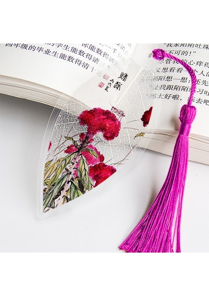 L Çin Tarzı Yaprak Damar Okuma Imleri Yaratıcı Kitap Sayfası Işaretleyici Kırtasiye Malzemeleri Renk Bookmar (Yurt Dışından) fırsatları