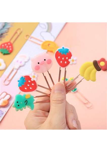 F 3D Stereo Kawaii Karikatür Güzel Hayvan Imi Silikon Metal Sevimli Çilek Muz Tuhaf Kitap Ayraçları Çocuk Için Yeni Yıl Hediyeleri (Yurt Dışından) fırsatları