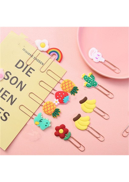 F 3D Stereo Kawaii Karikatür Güzel Hayvan Imi Silikon Metal Sevimli Çilek Muz Tuhaf Kitap Ayraçları Çocuk Için Yeni Yıl Hediyeleri (Yurt Dışından) indirimleri