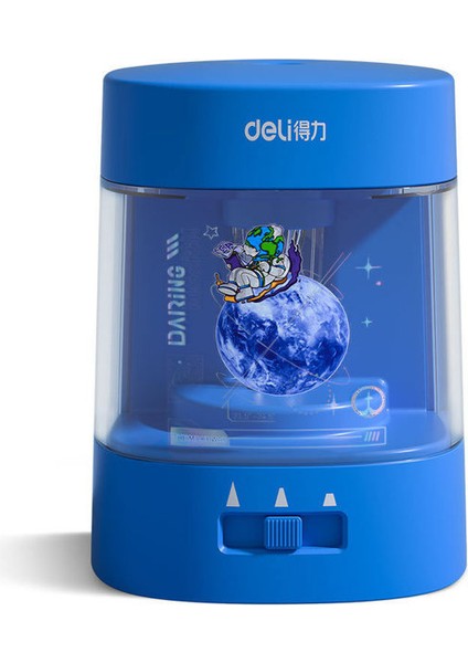 Lacivert Deli Kawaii Elektrikli Kalemtıraş 3 Ayarlanabilir Mod Çift Güç Kaynağı Differnet Kalemler Için Öğrenci Kırtasiye (Yurt Dışından)