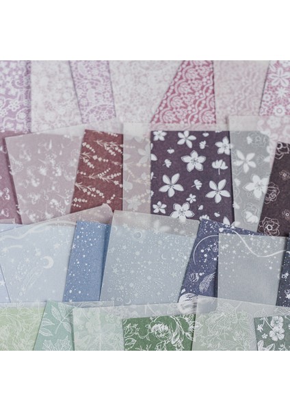 F Yoofun 30 Adet/paket Çift Malzemeli Kağıt Beyaz Mürekkep Kelebekler Çiçekler Arka Plan Kağıdı Scrapbooking Günlük Dekorasyon Için (Yurt Dışından) fiyatları