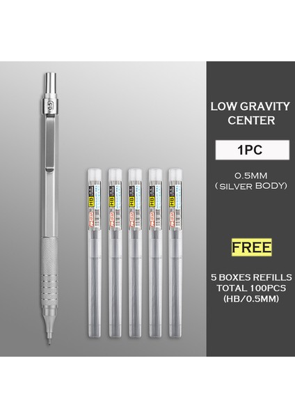 Sıl 0.5 mm 1 Pc Mg 0.5/0.7mm Metal Otomatik Kalem Seti Mekanik Kalem Çizim Hb Grafit Kurşun Okul Malzemeleri (Yurt Dışından)