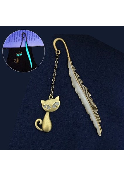 Altın 2 Yaratıcı Aydınlık Metal Tüy Imleri Altın Gümüş Hayvan Kedi Kitap Ayraçları Öğrenci Öğretmenin Hediye Yenilik Kitap Aksesuarları (Yurt Dışından)