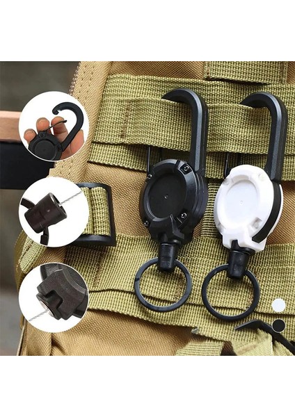 Siyah Açık Ağır Hizmet Geri Çekilebilir Anahtarlık Geri Çekilebilir Kart Sahipleri Uzatılabilir Anahtarlık Çelik Tel Halat Uzatılabilir Anahtar Kordon (Yurt Dışından) modelleri