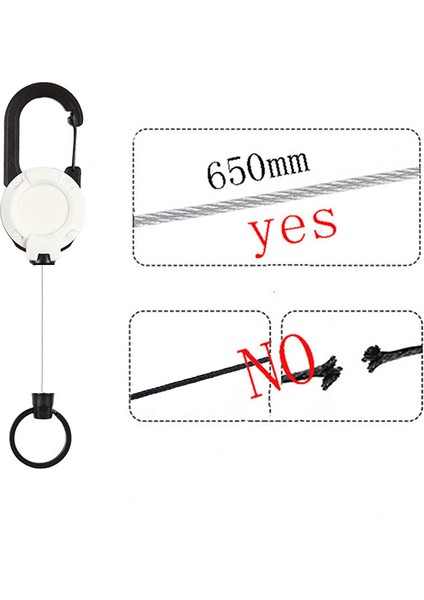 Siyah Açık Ağır Hizmet Geri Çekilebilir Anahtarlık Geri Çekilebilir Kart Sahipleri Uzatılabilir Anahtarlık Çelik Tel Halat Uzatılabilir Anahtar Kordon (Yurt Dışından) indirimleri