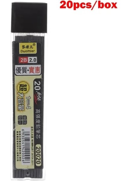 20 Adet 1 Kutu 2.0mm Grafit Kurşun Otomatik Kalem Değiştirme Çekirdek 2b Kalın Kurşun Mekanik Kurşun Kalem Dolum Plastik Okul Ofis Malzemeleri (Yurt Dışından)