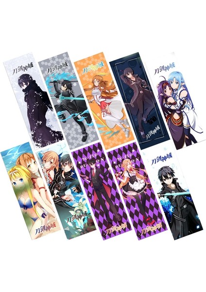 H04 10 Adet/takım Anime Sword Art Online Kağıt Kitap Ayracı Japon Tarzı Kitap Işaretleri Okuma Okulu Öğrenci Ofis Kırtasiye (Yurt Dışından)